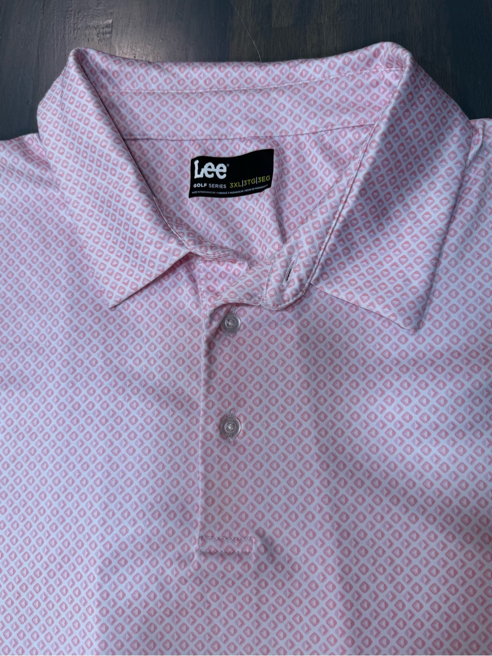 Lee Men's Pink Geo-Print Polo Shirt - 3XL only worn a couple of times